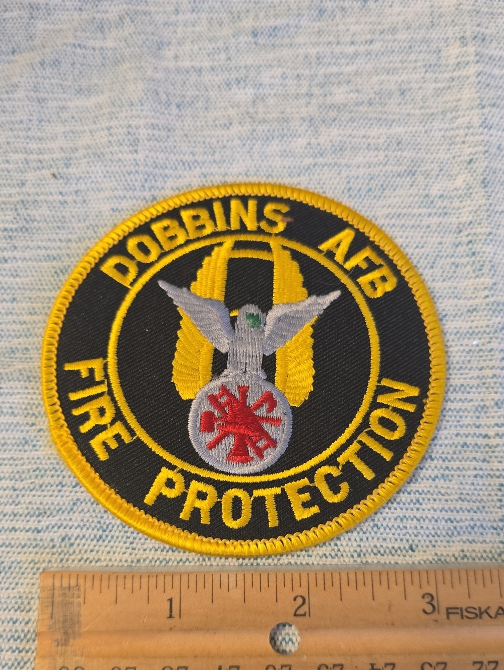 Black & Yellow Dobbins AFB MILITARY Fire Protection Patch